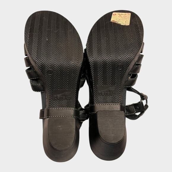 NWOT DANSKO Randa Dress Sandals Womens 41 US 10.5-11 Black Leather Comfort Shoes - Picture 5 of 6